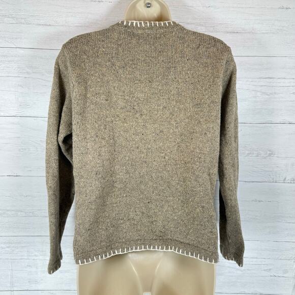 VTG Lemon Grass Petite Small tan Christmas Snowman Holiday Ugly Sweater embroid - Picture 2 of 7